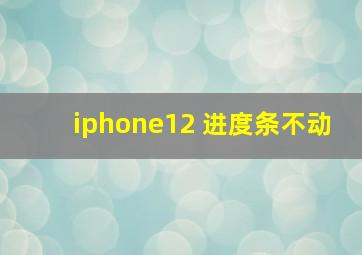 iphone12 进度条不动